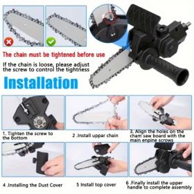 1pc, Mini Electric Drill Chainsaw, Electric Chain Saw Drill Attachment, Chain Saw Drill Attachment, Chainsaw Convertor