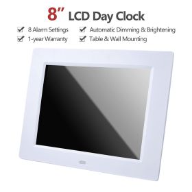 8 inch LCD Day Clock/White