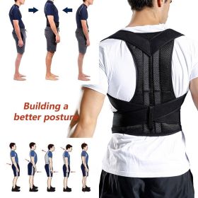 Back Posture Brace Clavicle Support Stop Slouching and Hunching Adjustable Back Trainer Unisex (Color: Black, size: 3XL)